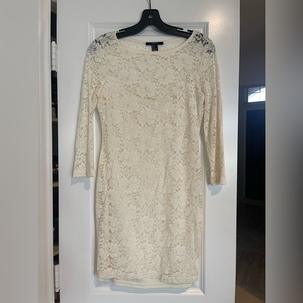 Forever 21 cream lace dress